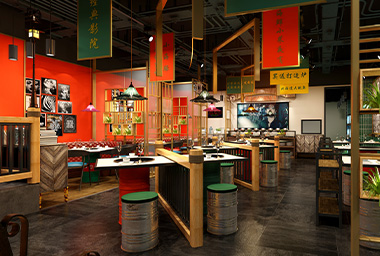 金华火锅店装修设计_案例效果图